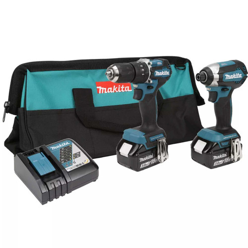 Makita DLX2460X1 18v LXT 2 Piece Kit with 2 x 3.0ah Batteries, Charger & Case image