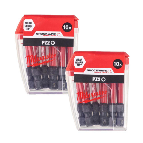 Milwaukee PZ2 PH2 50mm or 25mm option Shockwave Impact Screwdriver Bit