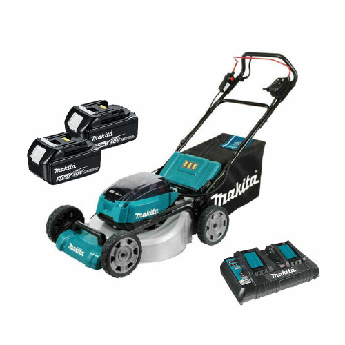 Makita DLM532 36V Twin 18V LXT Brushless 53cm Lawnmower 2x 5.0Ah Batteries Charger