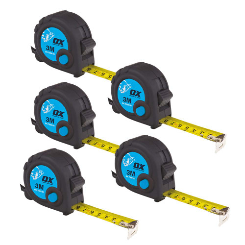 OX Trade Tape Measure 3m Metric - Pack of 5 image