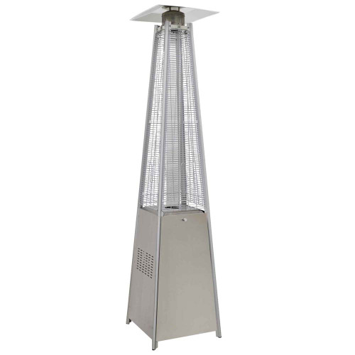 Dellonda 13kW Pyramid Outdoor Garden Gas Flame Patio Heater - Stainless Steel image