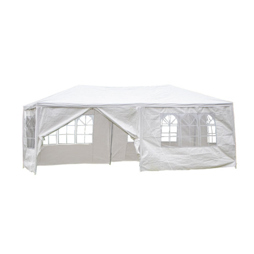Vaunt Home 6m White Gazebo with Window Side Panels & Curtain Door image