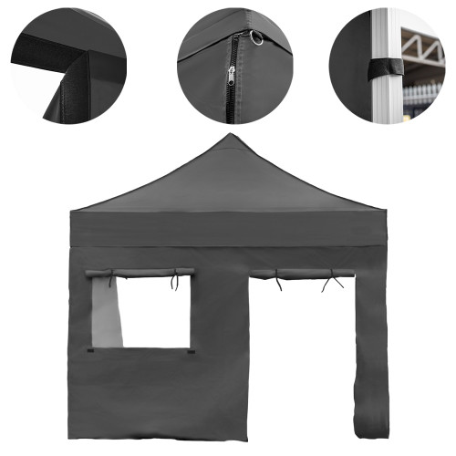 Vaunt X 3m x 1.9m Door & Window Gazebo Side Panel - Grey image