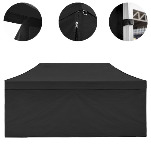 Vaunt X 6m x 1.9m Plain Gazebo Side Panel - Black image