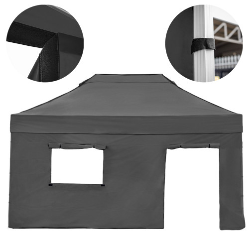 Vaunt 4.5m x 1.9m Door & Window Gazebo Side Panel - Grey image