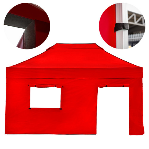 Vaunt 4.5m x 1.9m Door & Window Gazebo Side Panel - Red image