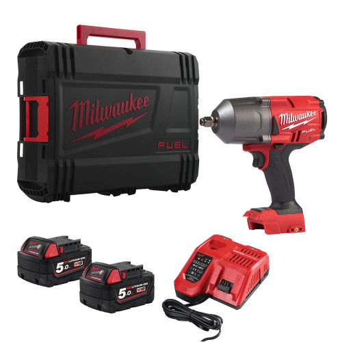 Milwaukee M18 FHIWF12-502X 18V FUEL Brushless Impact Wrench with Friction Ring, 2x 5.0Ah Batteries, Charger & Case image