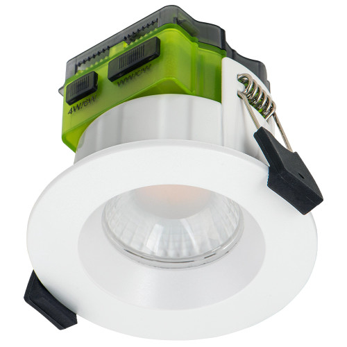 Luceco FType MK2 Regressed Fixed Cylinder Fire Rated Led Downlight Dim2Warm & CCT White 4-6W 675/690Lm image