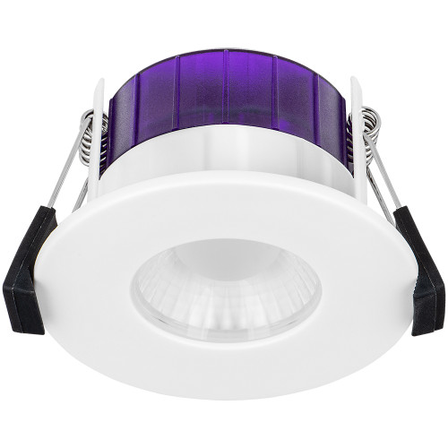 Luceco FType Ultra Flat Fixed Cylinder Fire Rated LED Downlight Dim2Warm & CCT White 4-6W 75/690Lm image