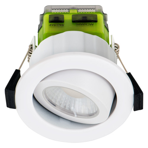 Luceco FType MK2 LED-Downlight – 4W/6W Wählbar, CCT 3000K Dim2Warm, IP65, Für Badezimmer & Küche