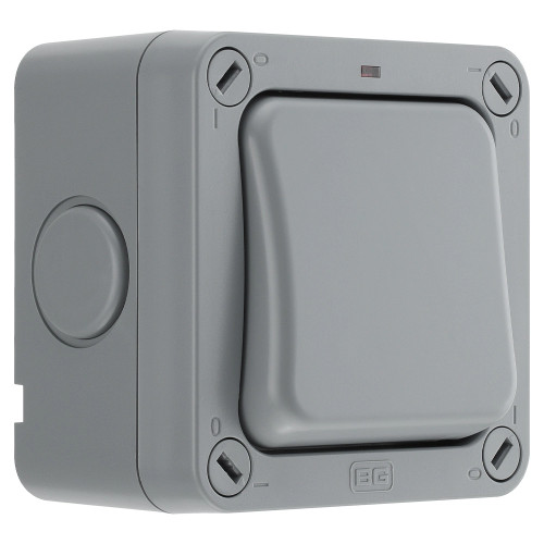 BG Electrical IP66 20A 1-Gang 2-Way Weatherproof Outdoor Switch With Neon image