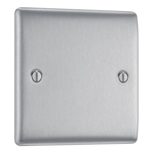 BG Electrical Nexus Metal 1-Gang Blanking Plate Brushed Metal image 1