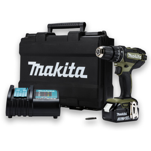 Makita DHP482Z 18V LXT Combi Drill, 1x 3.0Ah Battery, Charger & Case image