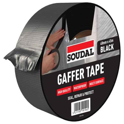Soudal 48mm x 45m Gaffer Tape - Black image Soudal 48mm x 45m Gaffer Tape - Black image