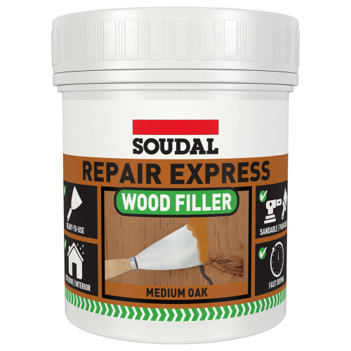 Soudal Repair Express Wood 1 Part MP Filler - Medium Oak (400g) image