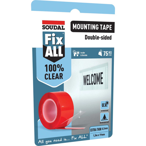 Soudal Fix ALL Mounting Clear Tape - 1.5m image