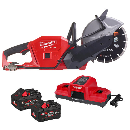 Milwaukee M18 FCOS230 18V FUEL ONE-KEY Brushless Cut Off Saw, 2x 8.0Ah FORGE Batteries & Dual Bay Charger image