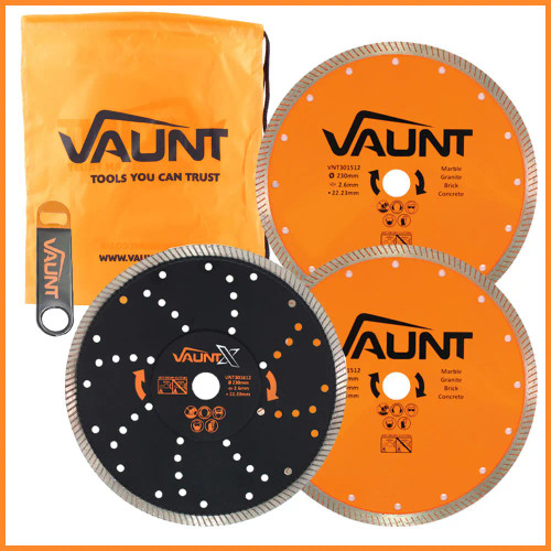 Vaunt 3 Piece General Purpose & Multi-Purpose Diamond Blade Pack, Bottle Opener & Drawstring Bag image