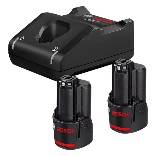 Bosch 2x GBA 2.0Ah 12V Li-Ion Batteries & GAL 12V-40 12V Fast Battery Charger Starter Set image