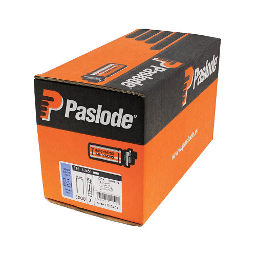 Paslode 012302 1.6 x 50mm Electro Galvanised Chisel Staples - Pack of 3000 & 3x Fuel Cells image