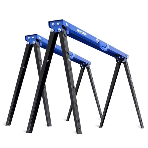 WORKPRO WP289025 Folding Adjustable Saw Horses - Pack of 2 image