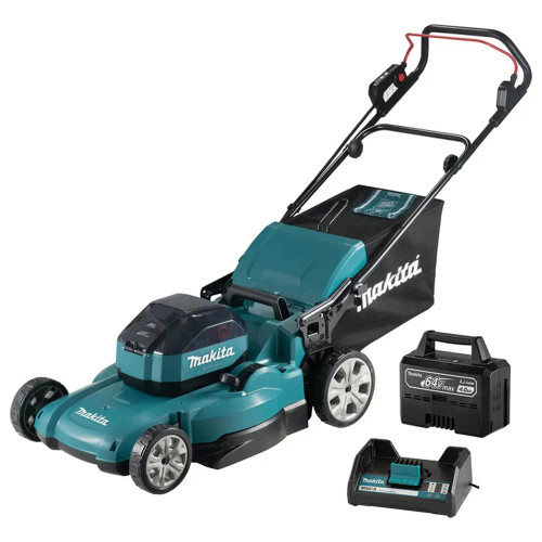 Makita LM002JM101 64V Max Brushless 53cm Lawn Mower, 1x 4.0Ah Battery & Charger image