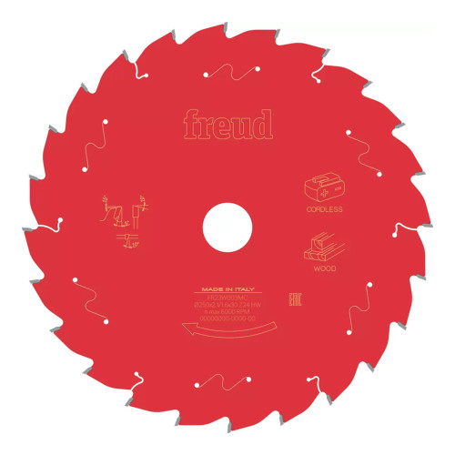 Freud 250mm x 30mm 24T Cordless Mitre Saw Wood Blade image