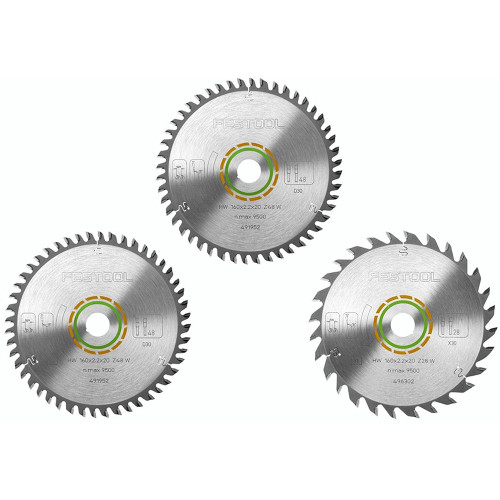 Festool 3 Piece KSB-SORT/3 W 160mm x 20mm Wood Cutting Circular Saw Blades image