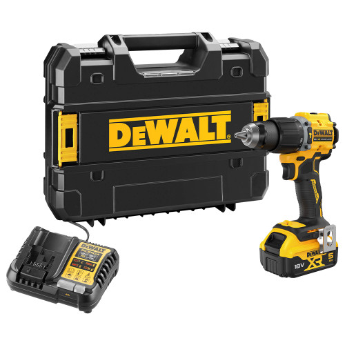 Dewalt DCD799P1T 18V XR Brushless Combi Drill, 1x 5.0Ah Battery, Charger & TSTAK Case image
