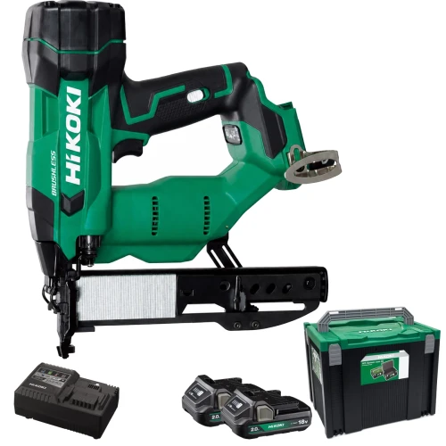 Hikoki NT1804DAJXZ 18V Brushless 18G Narrow Crown Stapler, 2x 2.0Ah  Batteries, Charger & Case image