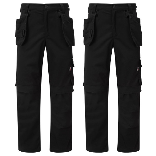 TuffStuff 4-Way Stretch Proflex Black Work Trousers - Pack of 2 image