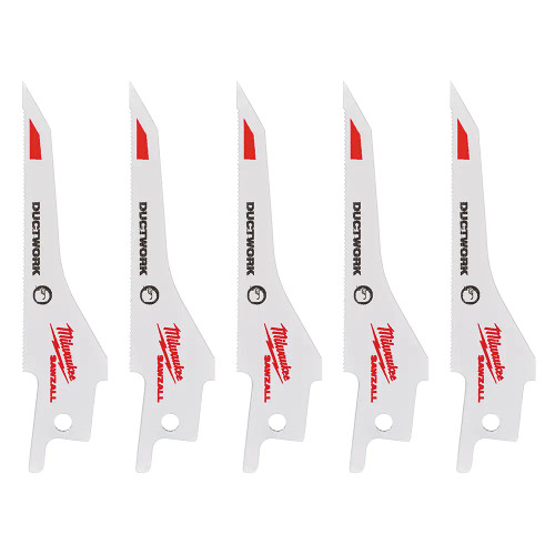 Milwaukee 85mm 30TPI SAWZALL Reciprocating Saw Blade for Ductwork - Pack of 5 image