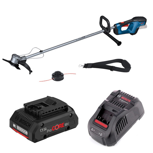 Bosch GFR 18V-23 18V Brushless Brush Cutter, 1x 4.0Ah ProCore Battery & GAL 1880 CV Fast Charger image