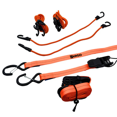Kargo 8 Piece Ratchet Straps & Bungee Cords Kit image