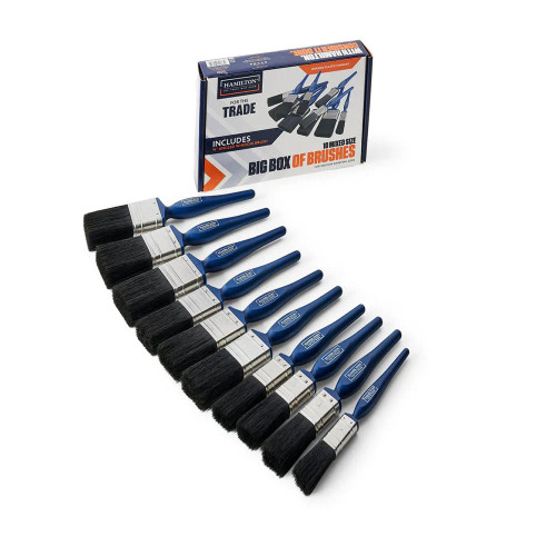 Hamilton 10 Piece For The Trade Plastic Handle Flat Brushes Set image