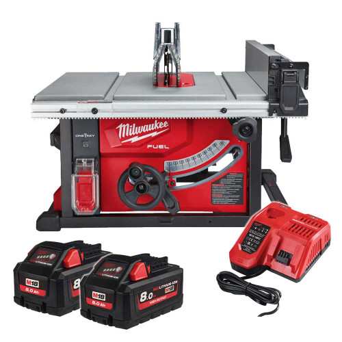 Milwaukee M18 FTS210 18V FUEL ONE-KEY Brushless Table Saw, 2x 8.0Ah High Output Batteries & Fast Charger image