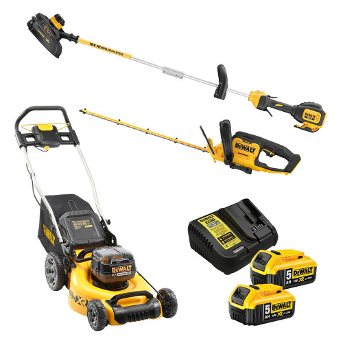 Dewalt 3 Piece 18V XR GardenIng Tool Kit, 2x 5.0Ah Batteries & Charger image