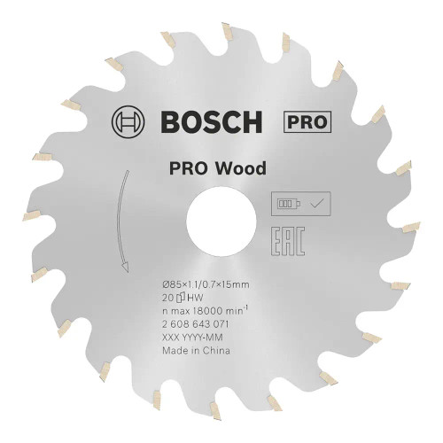 Bosch PRO Optiline 85mm x 15mm 20T Wood Circular Saw Blade image