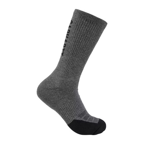 Carhartt Carbon Heather Logo Crew Socks - Pack of 3 image