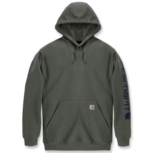 Carhartt Loose Fit Logo Sleeve Graphic Hoodie - Dusty Olive image