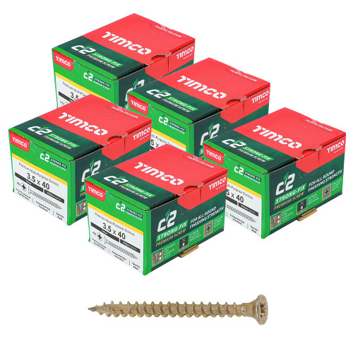 Timco 3.5 x 40mm C2 Strong-Fix Premium Screw - Pack of 1000 image