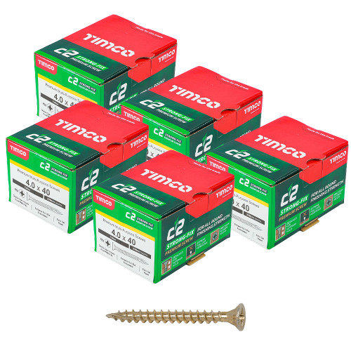 Timco 4 x 40mm C2 Strong-Fix Premium Screw - Pack of 1000 image