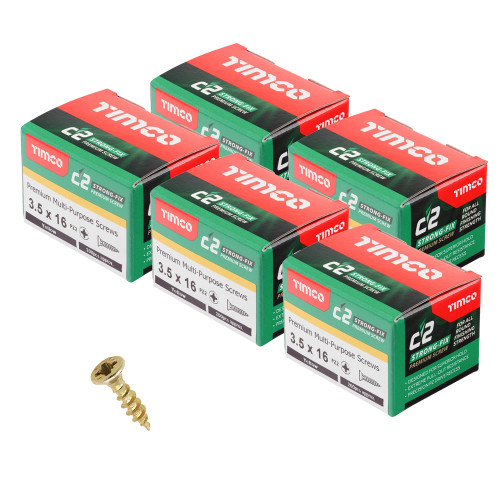 Timco 3.5 x 16mm C2 Strong-Fix Premium Screw - Pack of 1000 image Timco 3.5 x 16mm C2 Strong-Fix Premium Screw - Pack of 1000 image