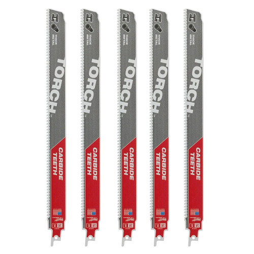 Milwaukee 300mm 10TPI Sawzall Heavy Duty TORCH Recip Blades - Pack of 5 image