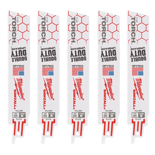 Milwaukee 150mm 10TPI Heavy Duty TORCH Demolition Recip Blades - Pack of 5 image