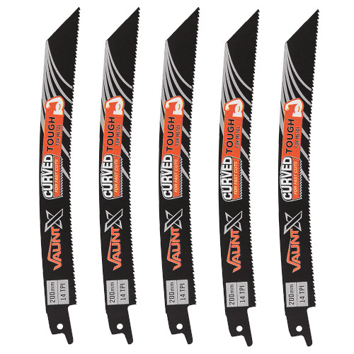 Vaunt X Tough Curved Reciprocating Saw Blades for Wood & Metal - Pack of 5 image