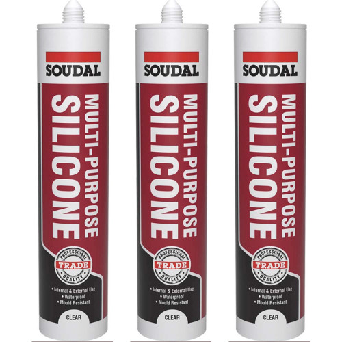 Soudal Trade Multi-Purpose Silicone - Clear (270ml) - Pack of 3 image