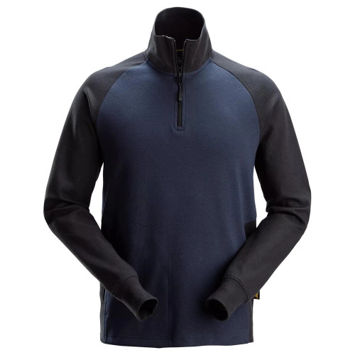 Snickers 2841 Two Coloured Half Zip Sweatshirt  - Navy & Black image