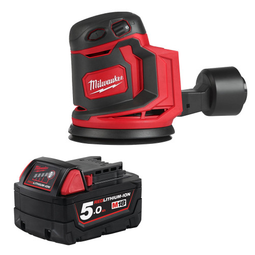 Milwaukee M18 BOS125-0 18V 125mm Random Orbit Sander - Body & 5.0Ah Battery image
