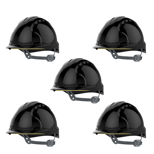 JSP EVO2 Safety Helmet Vented with Slip Ratchet Black - Pack of 5 image